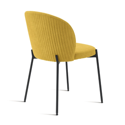 Chaise en tissu jaune structure métal MEGGIE 2 chaises