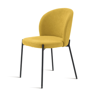 Chaise en tissu jaune structure métal MEGGIE 2 chaises