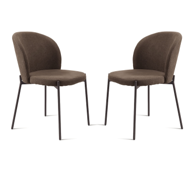 Brauner Stoffstuhl mit Metallstruktur MEGGIE 2 Stühle
