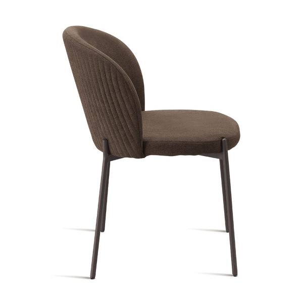 Brauner Stoffstuhl mit Metallstruktur MEGGIE 2 Stühle