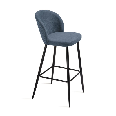 Blauer Stoffhocker mit Metallstruktur MEGGIE 2 Stück