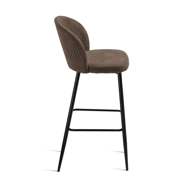 Tabouret en tissu marron avec structure en métal MEGGIE 2 pièces