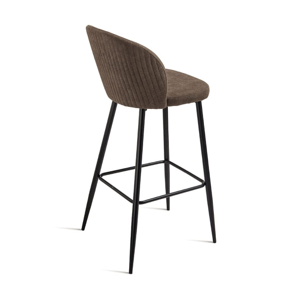 Tabouret en tissu marron avec structure en métal MEGGIE 2 pièces