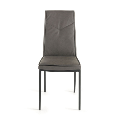 Esszimmerstuhl aus anthrazitfarbenem Kunstleder - VIVIENNE 2 Stühle