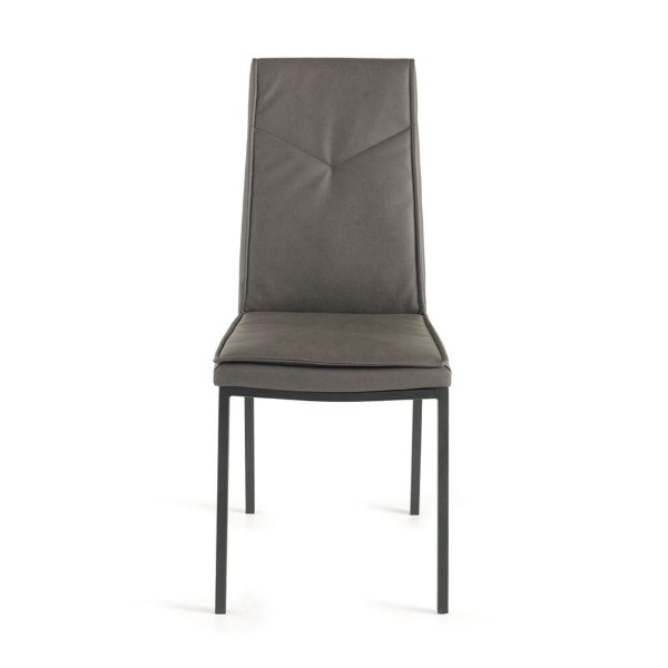 Esszimmerstuhl aus anthrazitfarbenem Kunstleder - VIVIENNE 2 Stühle