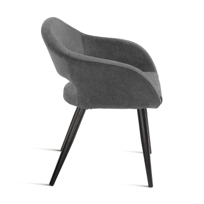 Gepolsterter Stuhl aus anthrazitfarbenem Stoff mit Metallstruktur WEST 2 Stühle