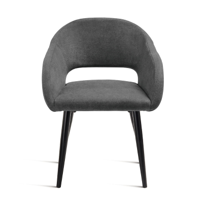 Gepolsterter Stuhl aus anthrazitfarbenem Stoff mit Metallstruktur WEST 2 Stühle