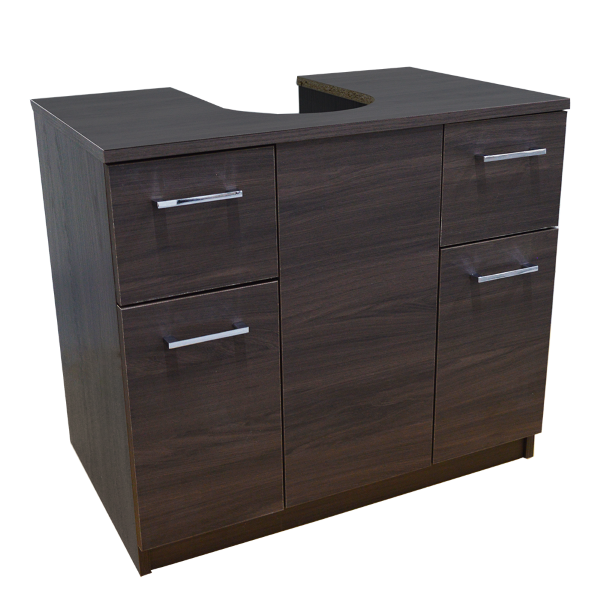 Vanity unit cover under basin 2 doors 2 drawers coffee elm