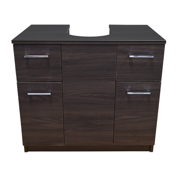 Vanity unit cover under basin 2 doors 2 drawers coffee elm