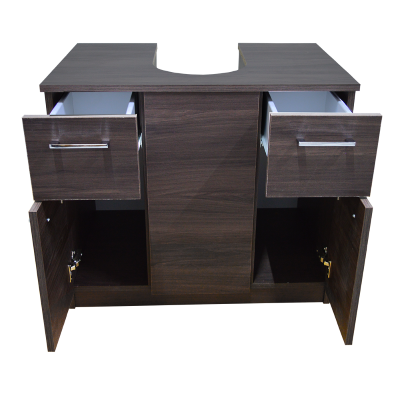 Vanity unit cover under basin 2 doors 2 drawers coffee elm