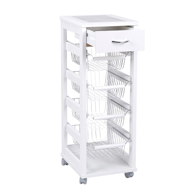 SALVASPAZIO trolley fruit bowl and white lacquered drawers