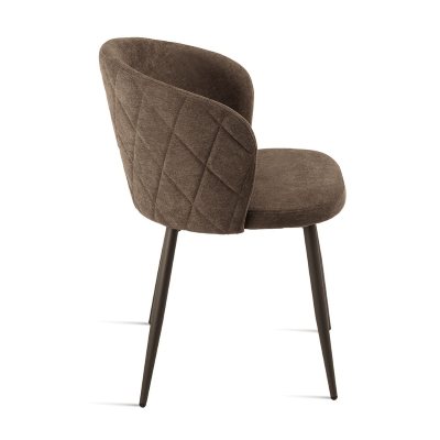 Chaise rembourrée en tissu marron et structure métallique RUMBLE 2 chaises