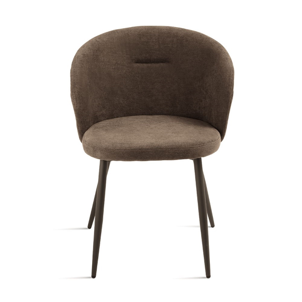 Chaise rembourrée en tissu marron et structure métallique RUMBLE 2 chaises