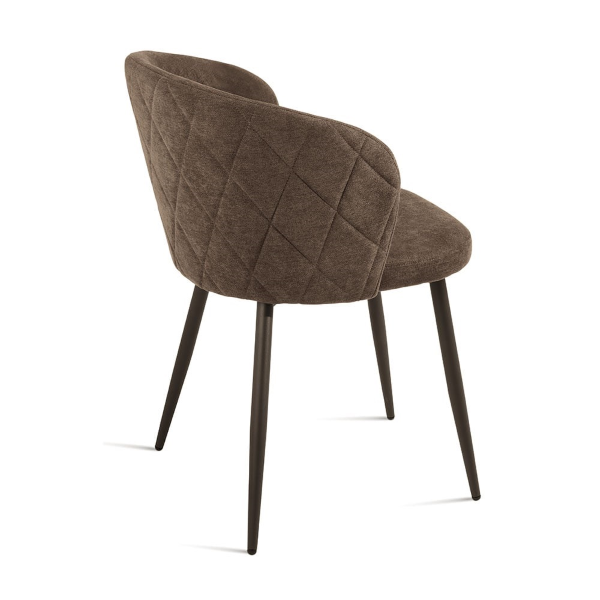 Chaise rembourrée en tissu marron et structure métallique RUMBLE 2 chaises