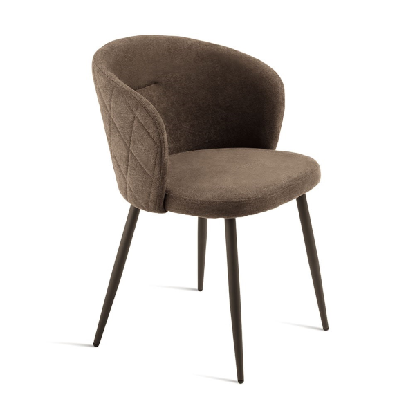 Chaise rembourrée en tissu marron et structure métallique RUMBLE 2 chaises