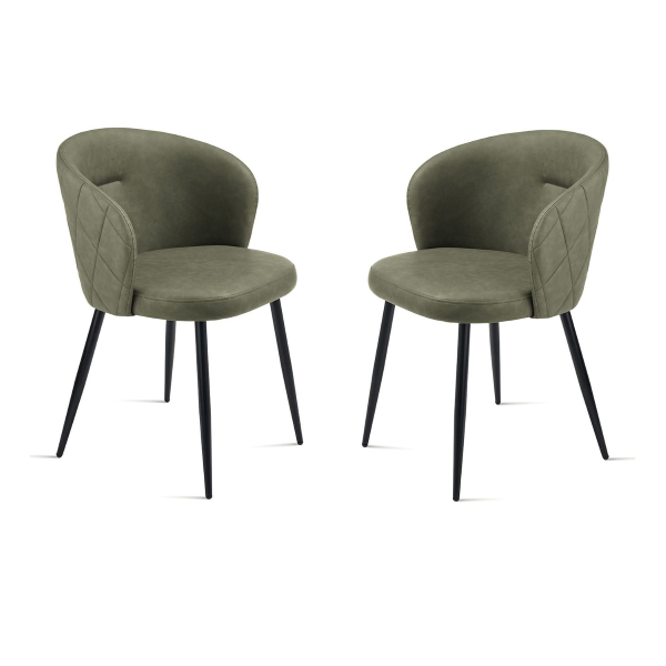 Stuhl Oliva aus Öko-Leder und Metallstruktur SLANG 2 Stühle