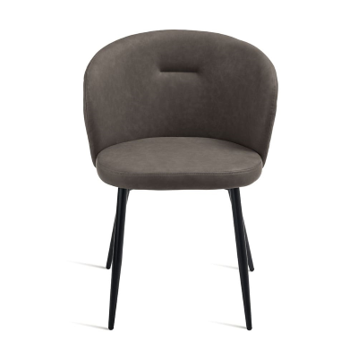 Stuhl aus anthrazitfarbenem Öko-Leder und Metallstruktur SLANG 2 Stühle