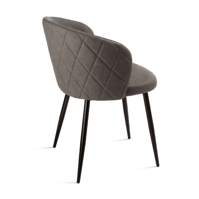 Stuhl aus anthrazitfarbenem Öko-Leder und Metallstruktur SLANG 2 Stühle