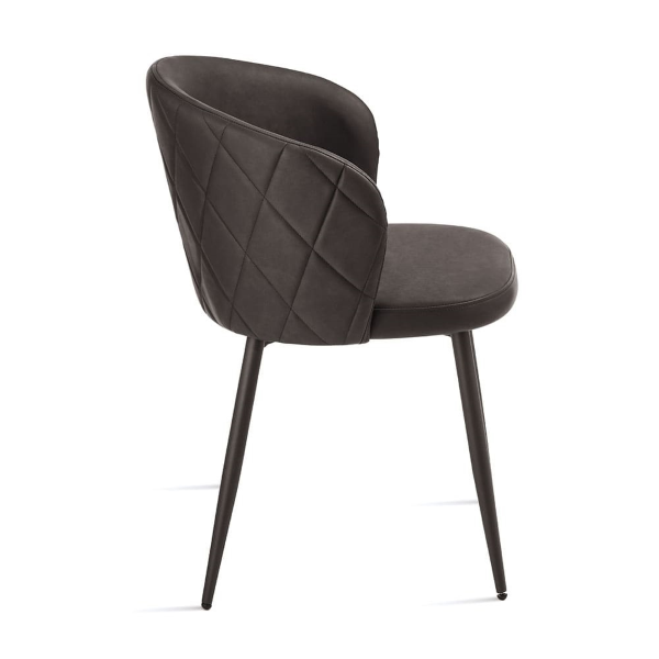 Brown eco-leather chair and metal structure SLANG 2 chairs