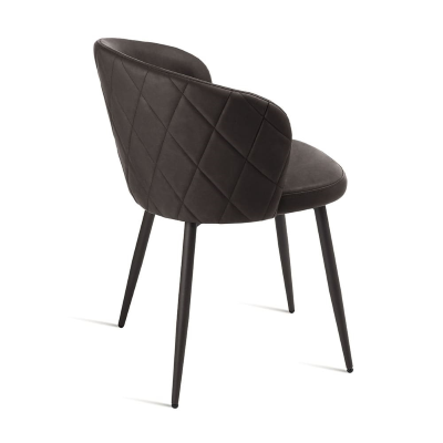 Brown eco-leather chair and metal structure SLANG 2 chairs