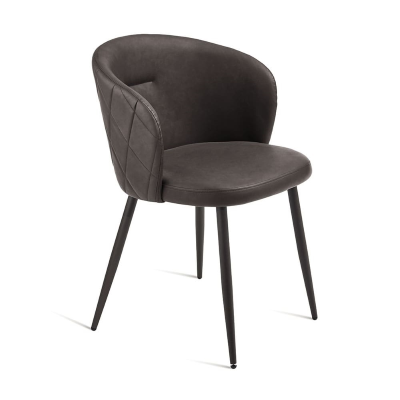 Brown eco-leather chair and metal structure SLANG 2 chairs