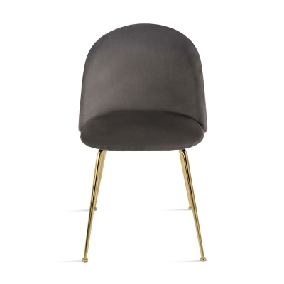 Esszimmerstuhl aus dunkelgrau-Samt und goldfarbenen Metallbeinen - VENEZIA 2 Stühle