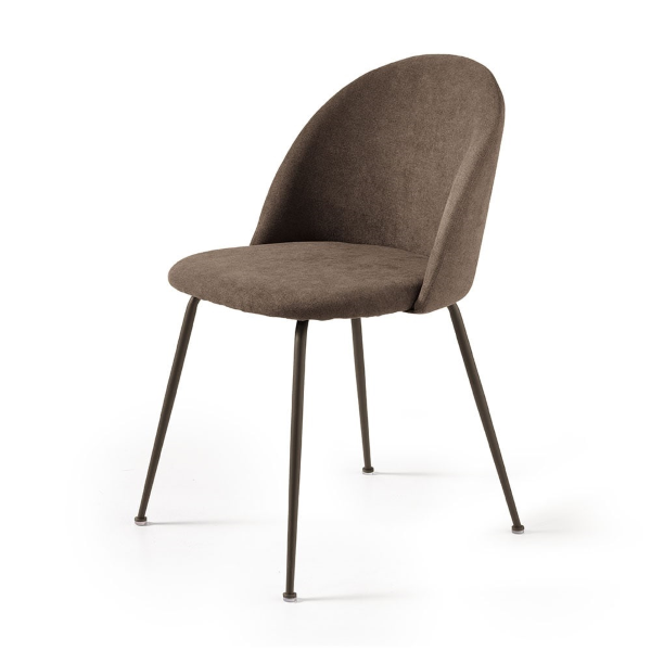 Dining chair in fabric and brown metal legs - KAREN 2 chairs