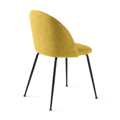 Silla de comedor en tela amarillo y patas de metal Negro - KAREN 2 sillas