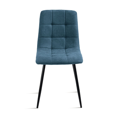 Chaise de salle à manger tissu bleu pieds métal noir - Chaises KATERINE 2