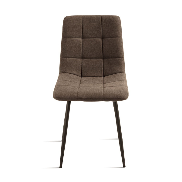 Esszimmerstuhl aus Stoff und Metallbeinen Braun - KATERINE 2 Stühle
