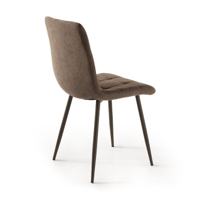 Esszimmerstuhl aus Stoff und Metallbeinen Braun - KATERINE 2 Stühle