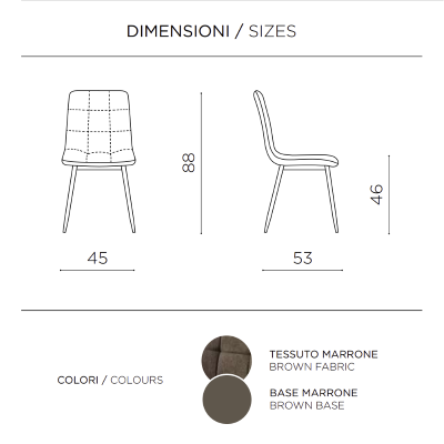 Esszimmerstuhl aus Stoff und Metallbeinen Braun - KATERINE 2 Stühle
