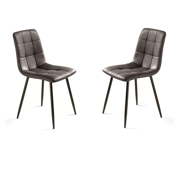 Küchenstuhl aus Kunstleder und braunen Metallbeinen - ARCA 2 Stühle