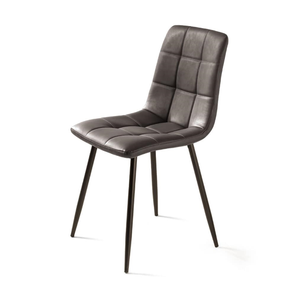 Küchenstuhl aus Kunstleder und braunen Metallbeinen - ARCA 2 Stühle