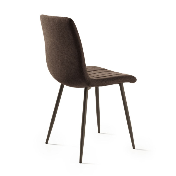 Chaise de salle à manger en tissu et pieds métal marron - Chaises KOLE 2