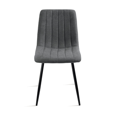 Chaise de salle à manger en tissu Gris foncé pieds métal noir - Chaises KOLE 2