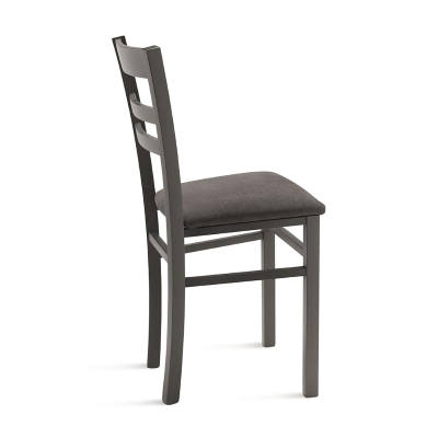 Gepolsterter Stuhl aus dunkelgrauem Stoff und Holzstruktur HOLLY 2 Stühle