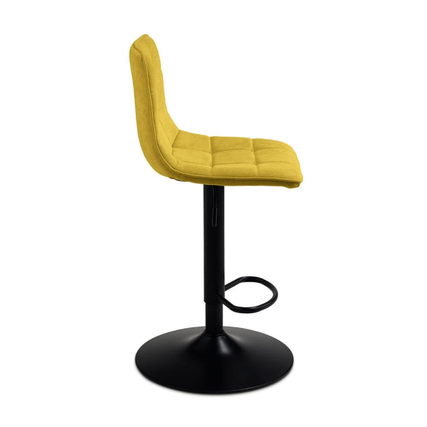 Drehhocker aus gelbem Stoff mit Metallbeinen KATERINE 2 Stück