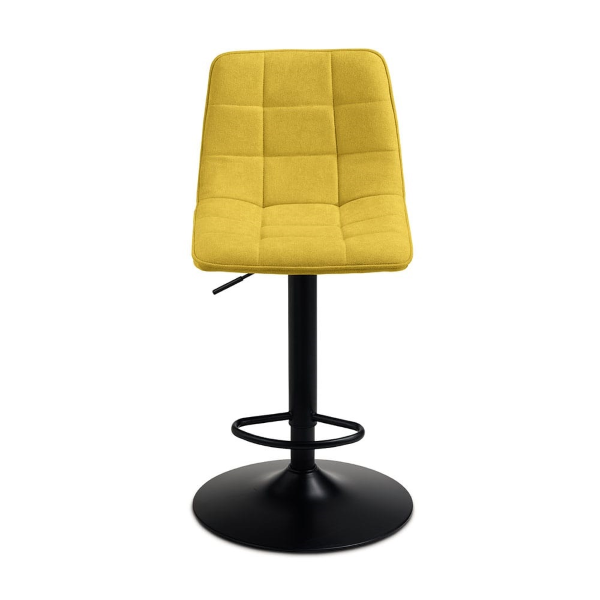 Drehhocker aus gelbem Stoff mit Metallbeinen KATERINE 2 Stück