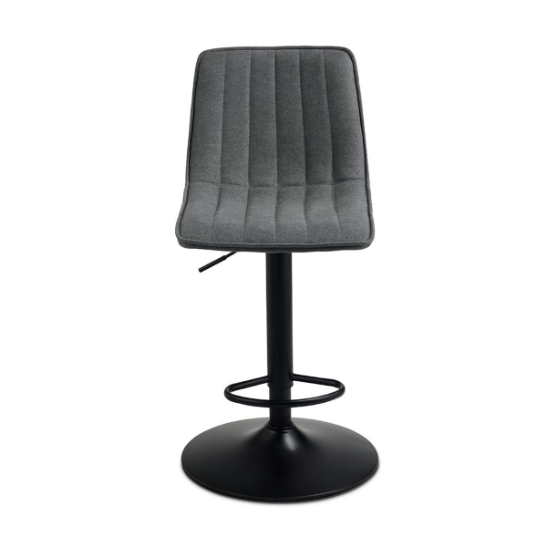 Drehhocker aus dunkelgrauem Stoff und Metallstruktur KOLE 2 Stück