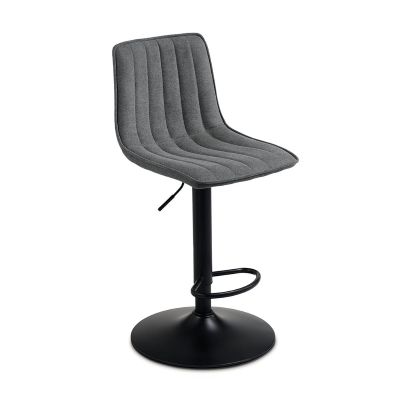Drehhocker aus dunkelgrauem Stoff und Metallstruktur KOLE 2 Stück