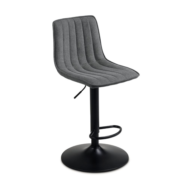 Drehhocker aus dunkelgrauem Stoff und Metallstruktur KOLE 2 Stück
