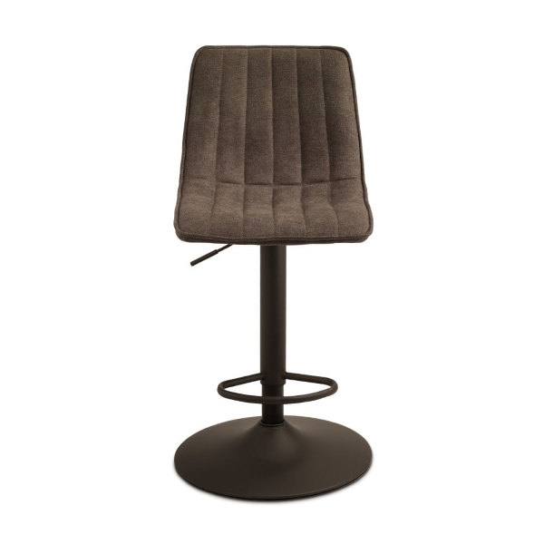 Drehhocker aus braunem Stoff und Metallstruktur KOLE 2 Stück