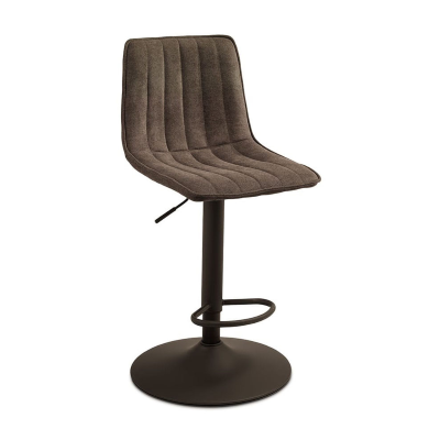 Drehhocker aus braunem Stoff und Metallstruktur KOLE 2 Stück