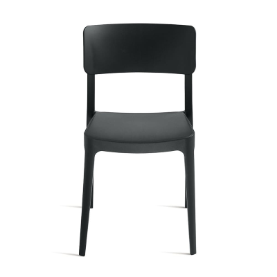 Chaise de jardin empilable en polypropylène - FRA Anthracite 2 pièces