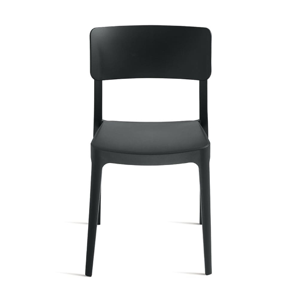 Chaise de jardin empilable en polypropylène - FRA Anthracite 2 pièces