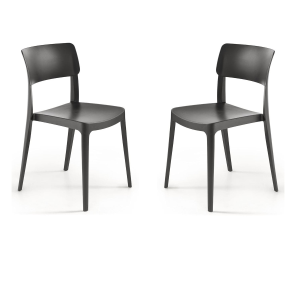 Stapelbarer Gartenstuhl aus Polypropylen - FRA Anthrazit 2 Stück