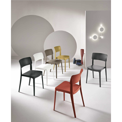 Silla de jardín apilable en polipropileno - FRA Rojo 2 piezas