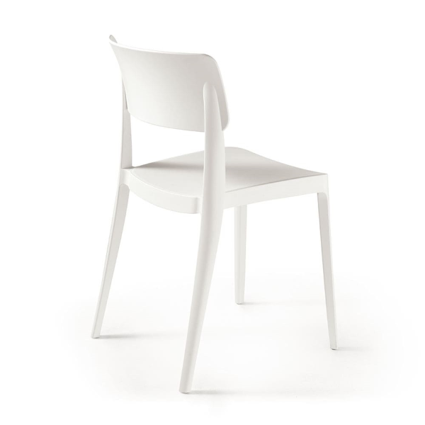 Stackable garden chair in polypropylene - FRA White 2 pieces