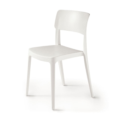 Stackable garden chair in polypropylene - FRA White 2 pieces